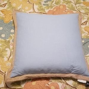 Blue linen accent pillow